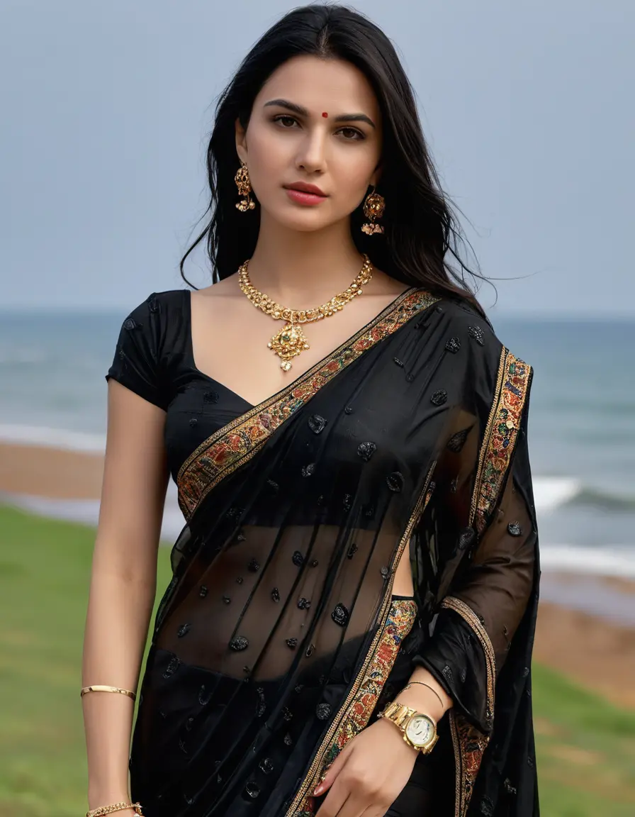 photo of young woman, in soaking wet, drenched clothes,
Stilletto heels, Silk pants, Embroidery,  long black Saree skin tight , Space ,grope another female , 
enjoying, wet clothes stuck to body,
detailed textures of the wet clothes, wet face, wet plastered hair,
wet, drenched, professional, high-quality details, full body view.
sharp focus, ultra-high pixel detail, realistic, high-quality, full colors, incredibly detailed, 4k, 8k, 16k, hyper-realistic, RAW photo, masterpiece, ultra-detailed, professionally color graded, professional photograph, Straight open  wavy hairstyle , , pear shaped body,  wrist watch, thin necklace t ,  , no make up, 