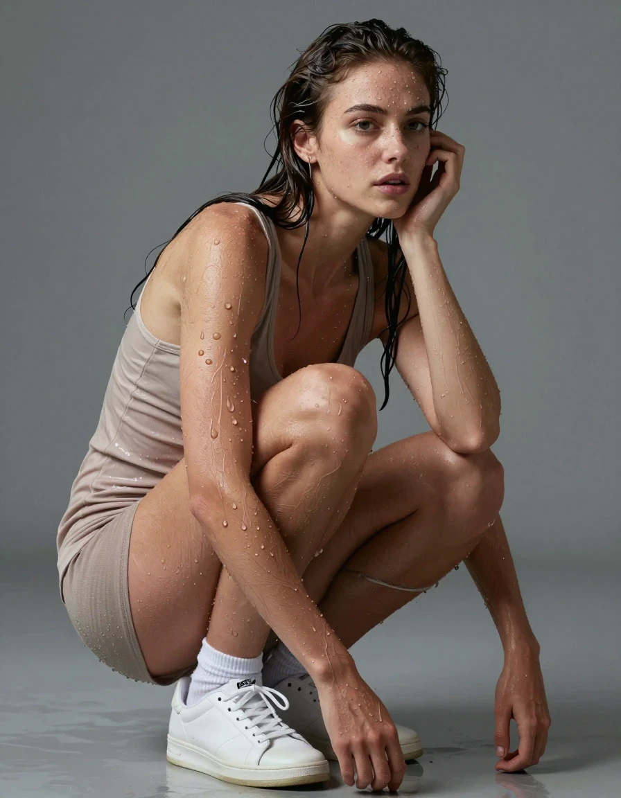 photo of young woman, in soaking wet, drenched clothes,
sneakers, white  socks, , , , 
enjoying, wet clothes stuck to body,
detailed textures of the wet clothes, wet face, wet plastered hair,
wet, drenched, professional, high-quality details, full body view.
sharp focus, ultra-high pixel detail, realistic, high-quality, full colors, incredibly detailed, 4k, 8k, 16k, hyper-realistic, RAW photo, masterpiece, ultra-detailed, professionally color graded, professional photograph, fully clothed aqabella, wet skin, wet clothes, damp fabric