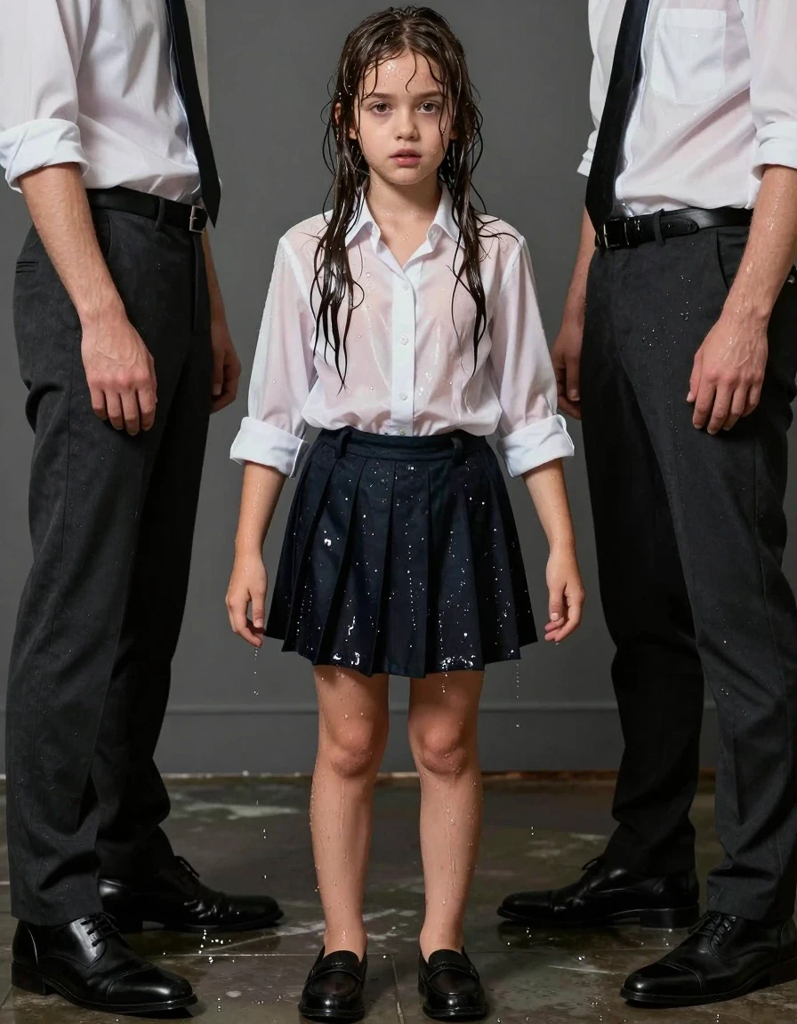 photo of young woman, in soaking wet, drenched clothes,
Shoes, Skirt or trousers, Office shirt, Student party, 
enjoying, wet clothes stuck to body,
detailed textures of the wet clothes, wet face, wet plastered hair,
wet, drenched, professional, high-quality details, full body view.
sharp focus, ultra-high pixel detail, realistic, high-quality, full colors, incredibly detailed, 4k, 8k, 16k, hyper-realistic, RAW photo, masterpiece, ultra-detailed, professionally color graded, professional photograph, Making love with two guys, wet skin, wet clothes, damp fabric