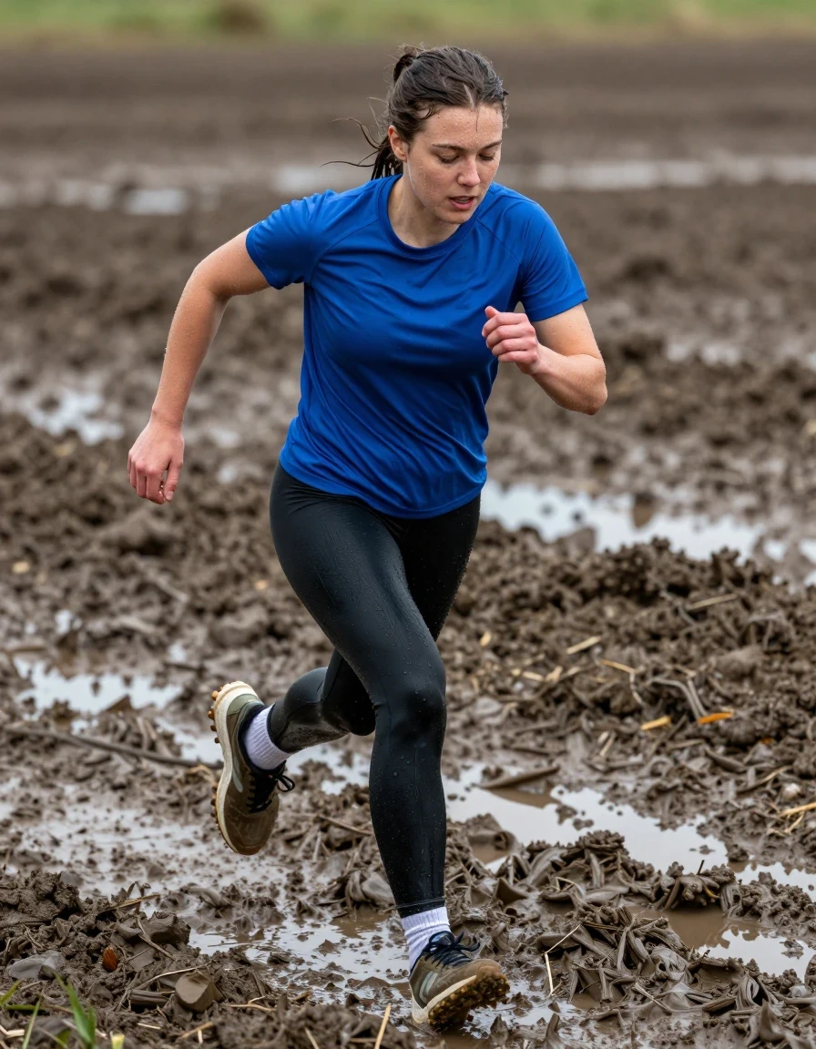 photo of young woman, in soaking wet, drenched clothes,
running sneakers, white socks, black long leggins, blue t shirt, outdoor, 
enjoying, wet clothes stuck to body,
detailed textures of the wet clothes, wet face, wet plastered hair,
wet, drenched, professional, high-quality details, full body view.
sharp focus, ultra-high pixel detail, realistic, high-quality, full colors, incredibly detailed, 4k, 8k, 16k, hyper-realistic, RAW photo, masterpiece, ultra-detailed, professionally color graded, professional photograph, Lying Submerged in deep mud, wet skin, wet clothes, damp fabric