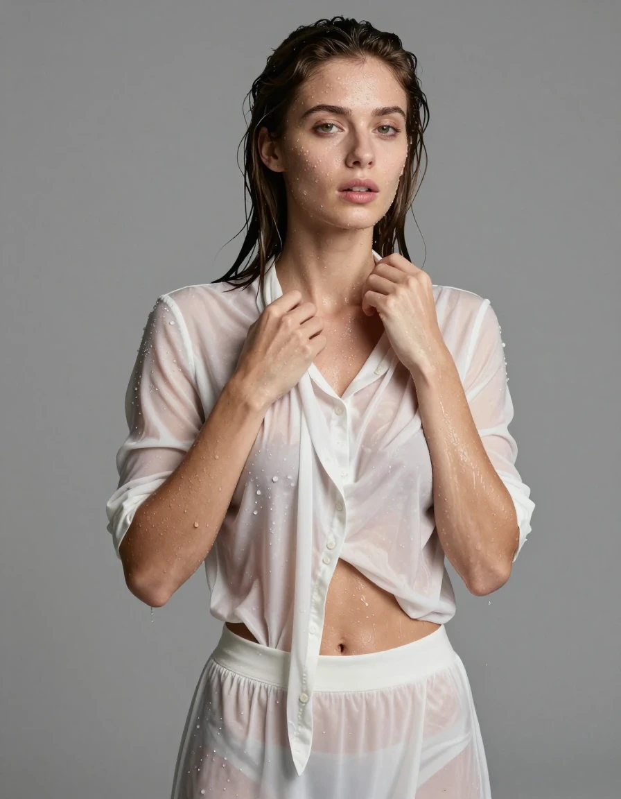 photo of young woman, in soaking wet, drenched clothes,
white skirt, , 
enjoying, wet clothes stuck to body,
detailed textures of the wet clothes, wet face, wet plastered hair,
wet, drenched, professional, high-quality details, full body view.
sharp focus, ultra-high pixel detail, realistic, high-quality, full colors, incredibly detailed, 4k, 8k, 16k, hyper-realistic, RAW photo, masterpiece, ultra-detailed, professionally color graded, professional photograph, wet skin, wet clothes, damp fabric
